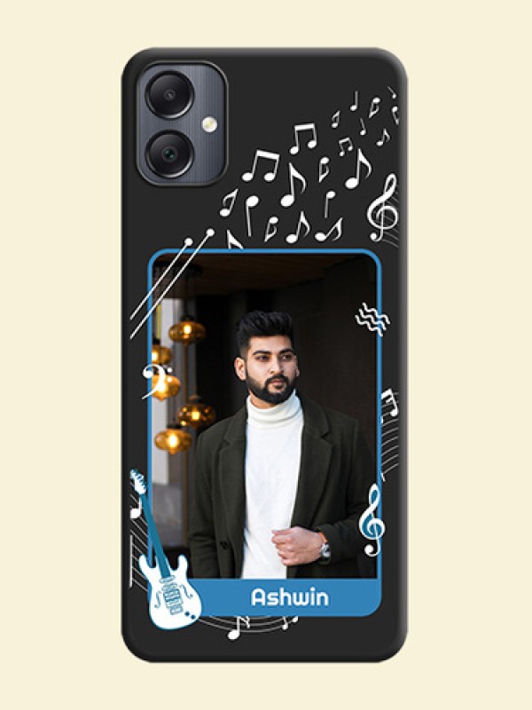 Musical Theme Design with Text on Photo On Space Black Custom Soft Matte Mobile Back Cover - Galaxy A05