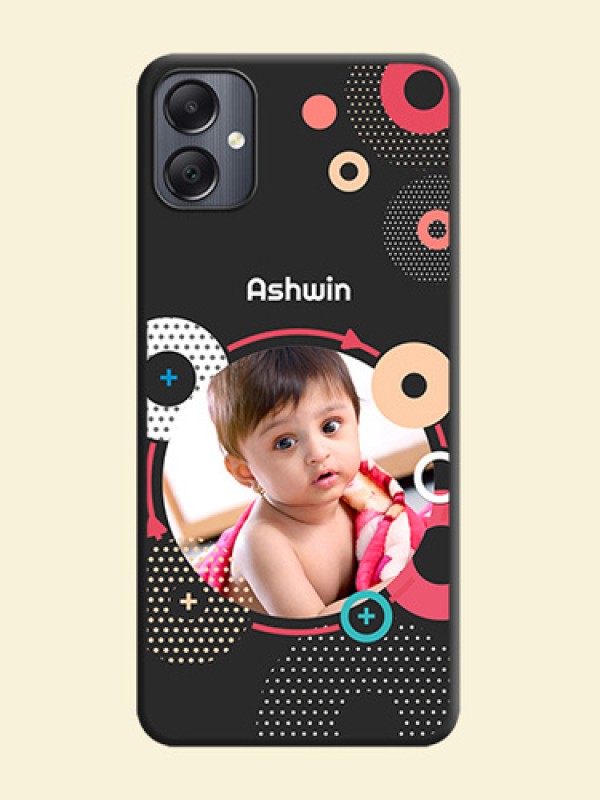 Multicoloured Round Image On Space Black Custom Soft Matte Mobile Back Cover - Galaxy A05