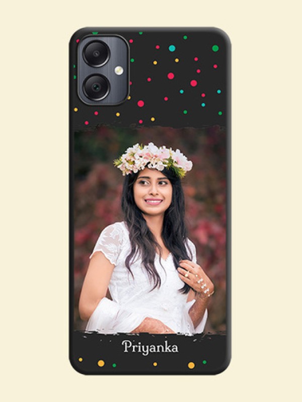 Multicolor Dotted Pattern with Text  On Space Black Custom Soft Matte Mobile Back Cover - Galaxy A05