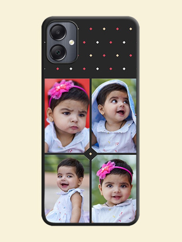 Multicolor Dotted Pattern with 4 Image Holder On Space Black Custom Soft Matte Mobile Back Cover - Galaxy A05