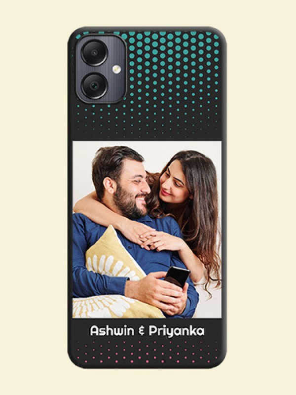 Faded Dots with Grunge Photo Frame and Text On Space Black Custom Soft Matte Mobile Back Cover - Galaxy A05