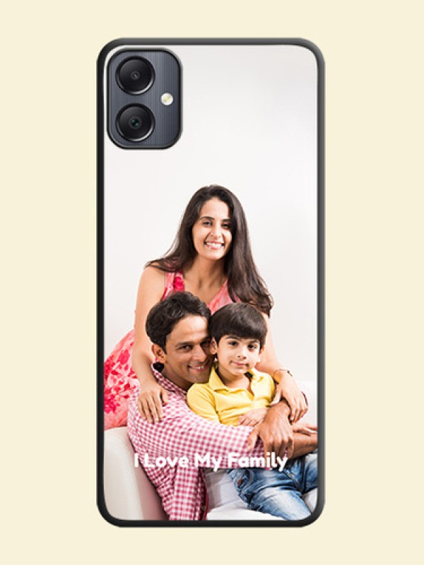 Full Single Pic Upload With Text On Space Black Custom Soft Matte Mobile Back Cover - Galaxy A05