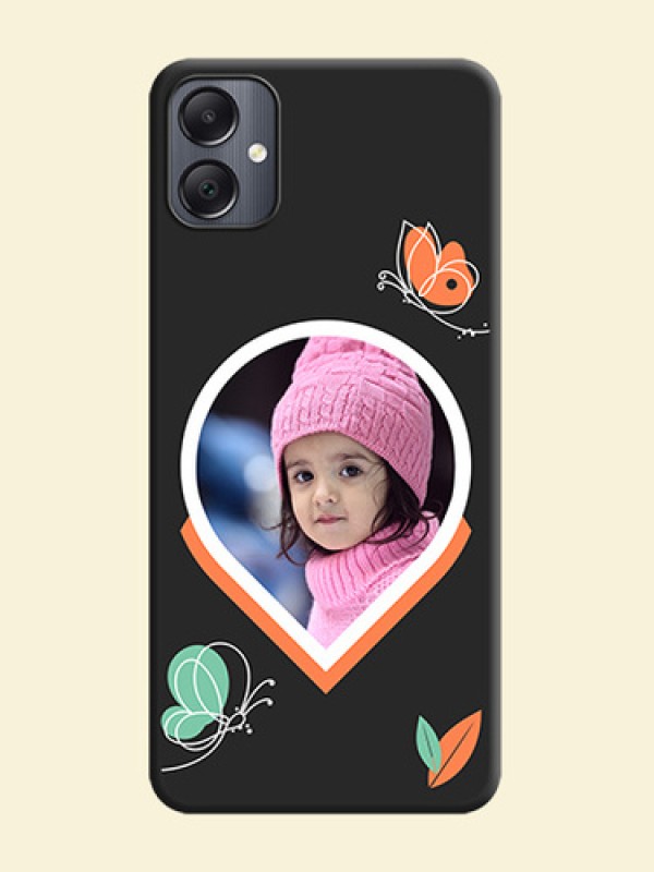 Upload Pic With Simple Butterly Design On Space Black Custom Soft Matte Mobile Back Cover - Galaxy A05