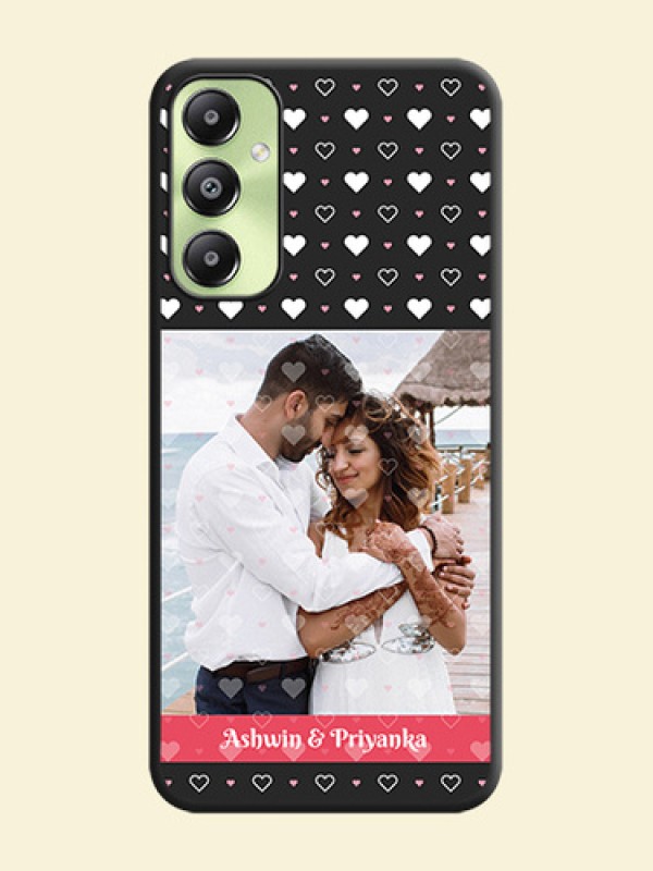 White Color Love Symbols with Text Design on Photo On Space Black Custom Soft Matte Mobile Back Cover - Galaxy A05s