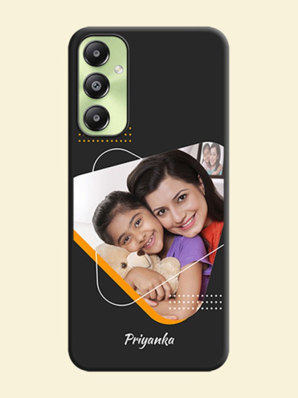 Yellow Triangle on Photo On Space Black Custom Soft Matte Mobile Back Cover - Galaxy A05s