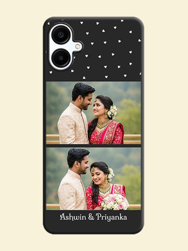 Miniature Love Symbols with Name On Space Black Custom Soft Matte Mobile Back Cover - Galaxy A06