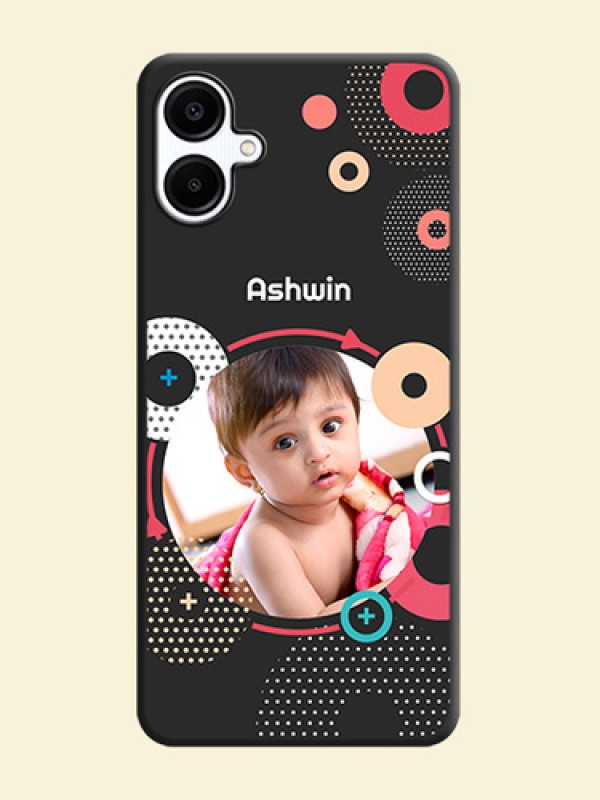 Multicoloured Round Image On Space Black Custom Soft Matte Mobile Back Cover - Galaxy A06