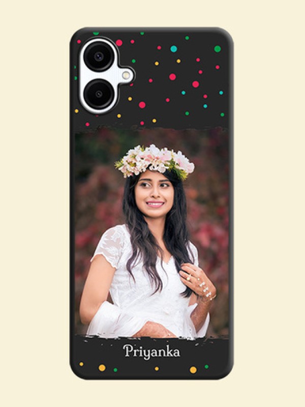 Multicolor Dotted Pattern with Text On Space Black Custom Soft Matte Mobile Back Cover - Galaxy A06