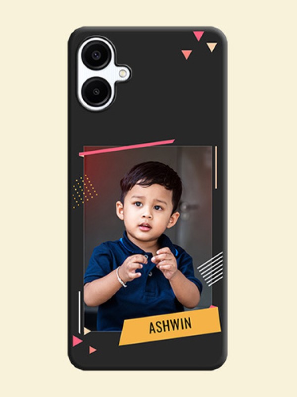 Photo Frame with Triangle Small Dots on Photo On Space Black Custom Soft Matte Mobile Back Cover - Galaxy A06
