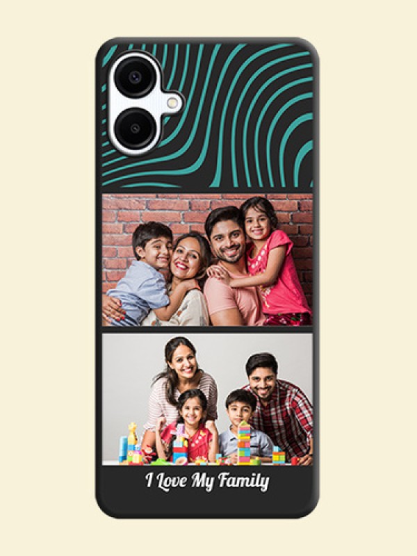 Wave Pattern with 2 Image Holder On Space Black Custom Soft Matte Mobile Back Cover - Galaxy A06