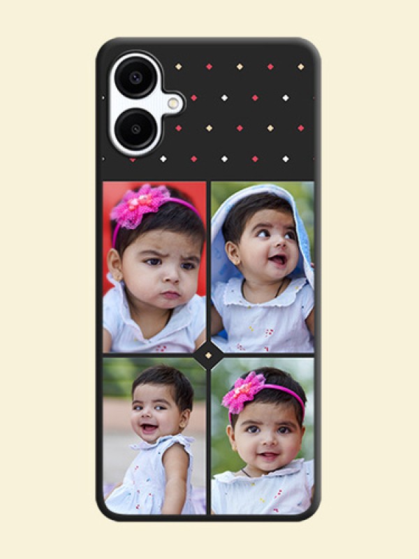 Multicolor Dotted Pattern with 4 Image Holder On Space Black Custom Soft Matte Mobile Back Cover - Galaxy A06