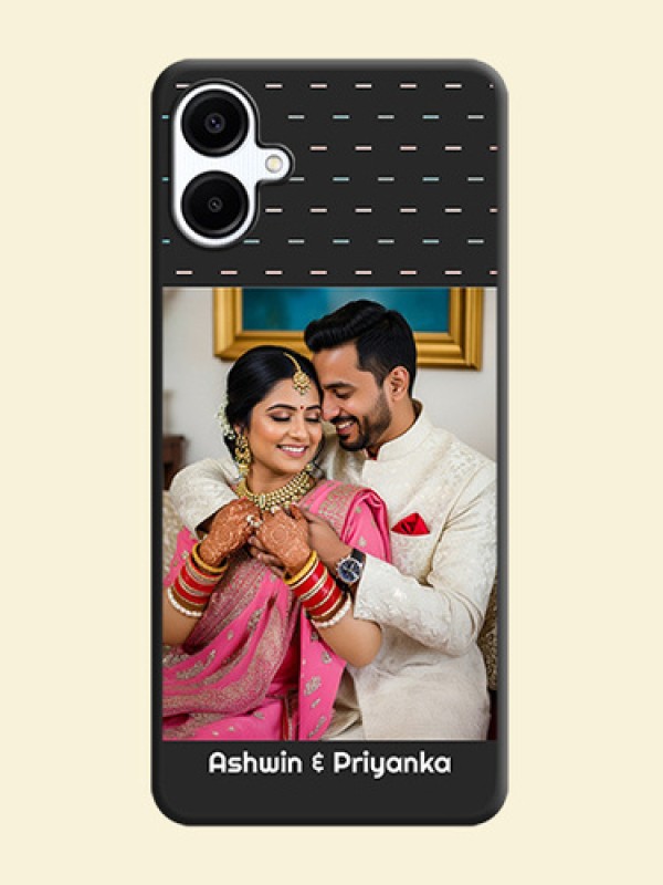 Line Pattern Design with Text On Space Black Custom Soft Matte Mobile Back Cover - Galaxy A06