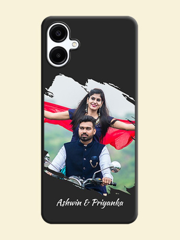 Grunge Brush Strokes on Photo On Space Black Custom Soft Matte Mobile Back Cover - Galaxy A06