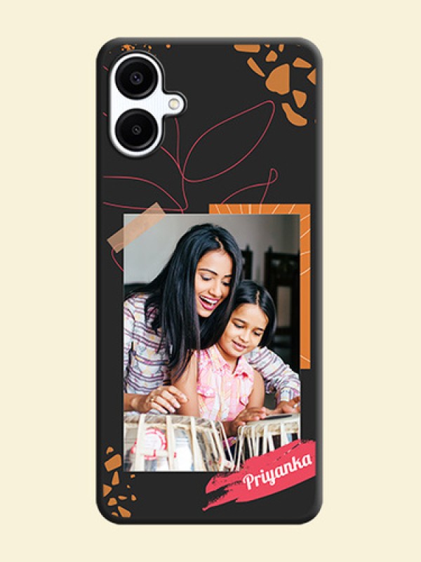 Orange Photo Frame On Space Black Custom Soft Matte Mobile Back Cover - Galaxy A06
