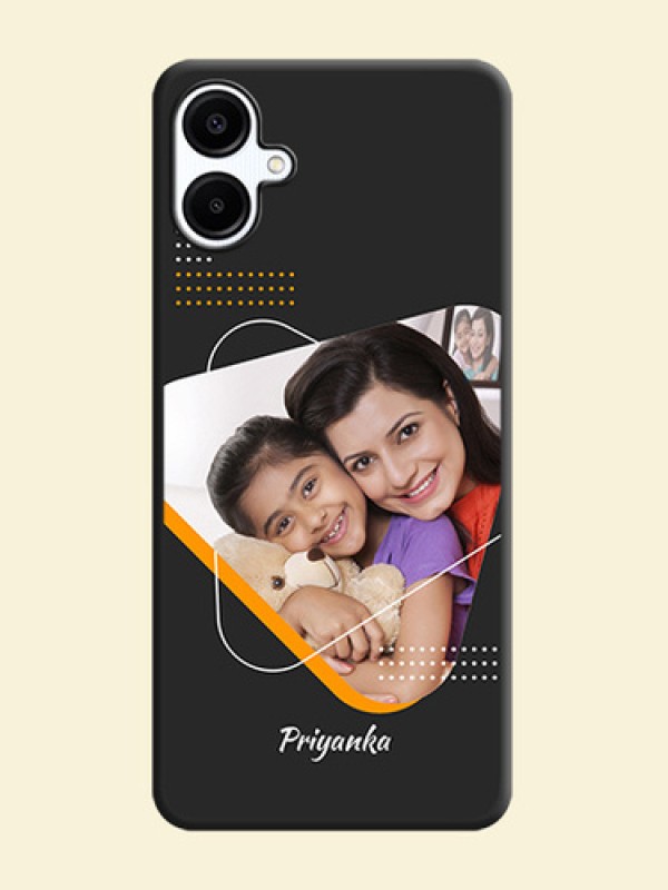 Yellow Triangle on Photo On Space Black Custom Soft Matte Mobile Back Cover - Galaxy A06
