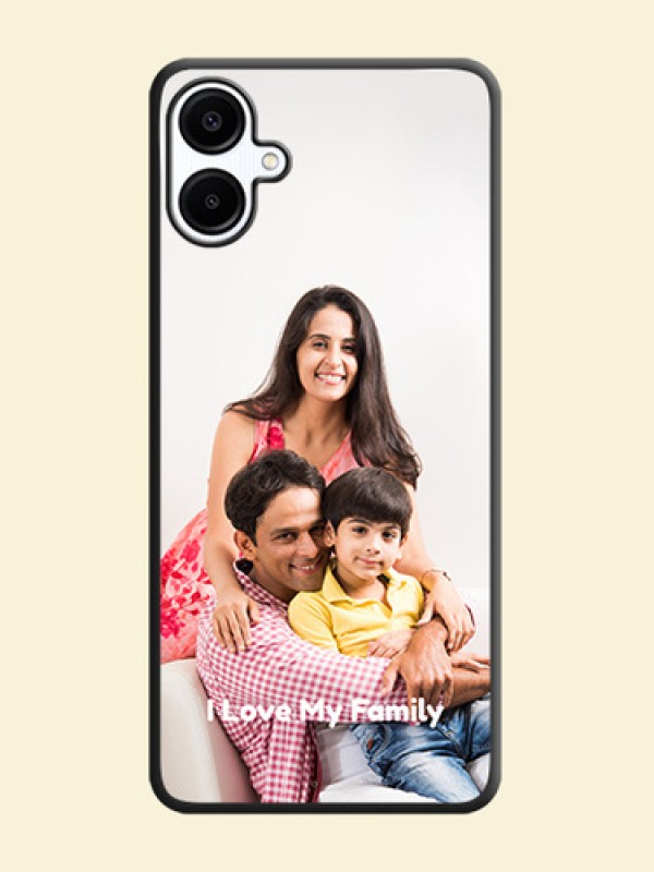 Full Single Pic Upload With Text On Space Black Custom Soft Matte Mobile Back Cover - Galaxy A06