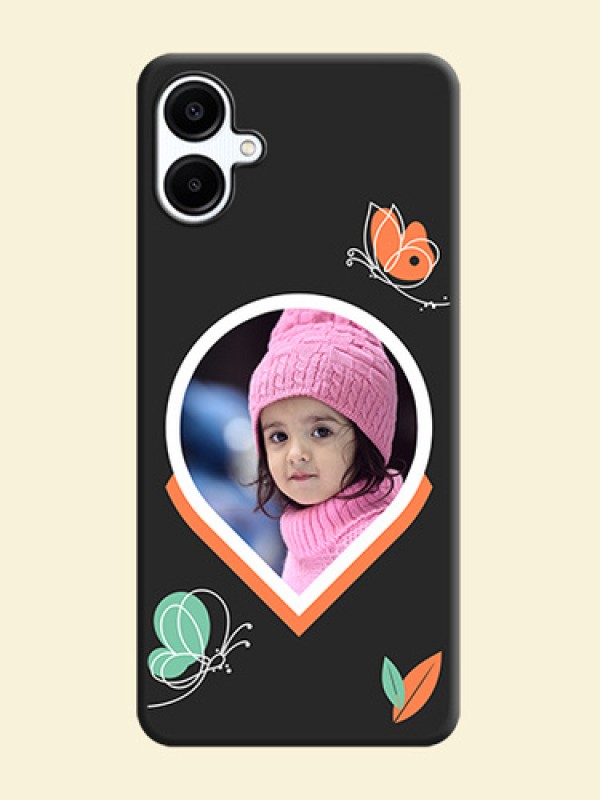 Upload Pic With Simple Butterly Design On Space Black Custom Soft Matte Mobile Back Cover - Galaxy A06