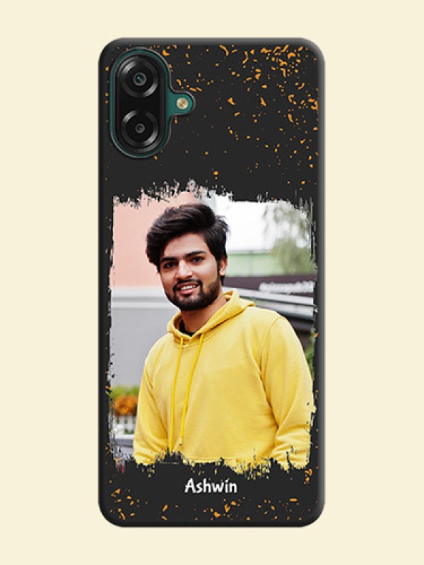 Spray Free Design on Photo On Space Black Custom Soft Matte Mobile Back Cover - Samsung Galaxy A07