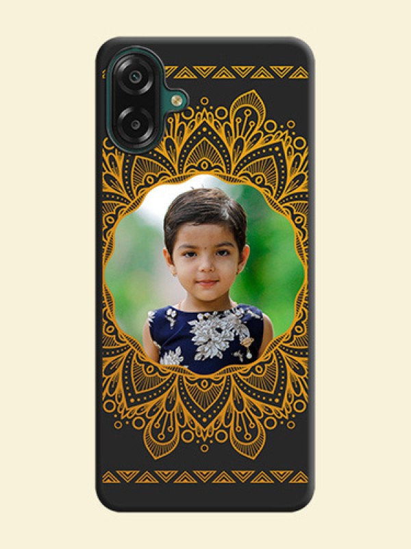 Round Image with Floral Design On Space Black Custom Soft Matte Mobile Back Cover - Samsung Galaxy A07