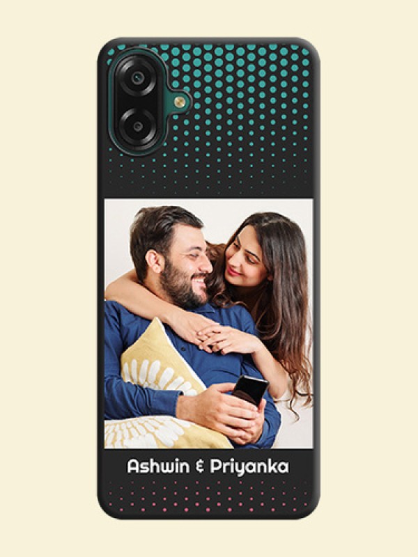 Faded Dots with Grunge Photo Frame and Text On Space Black Custom Soft Matte Mobile Back Cover - Samsung Galaxy A07