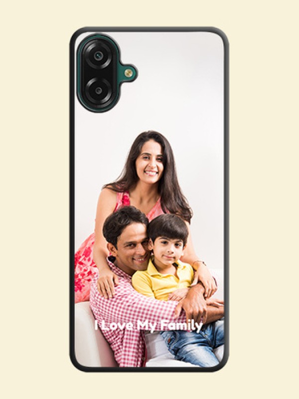Full Single Pic Upload With Text On Space Black Custom Soft Matte Mobile Back Cover - Samsung Galaxy A07