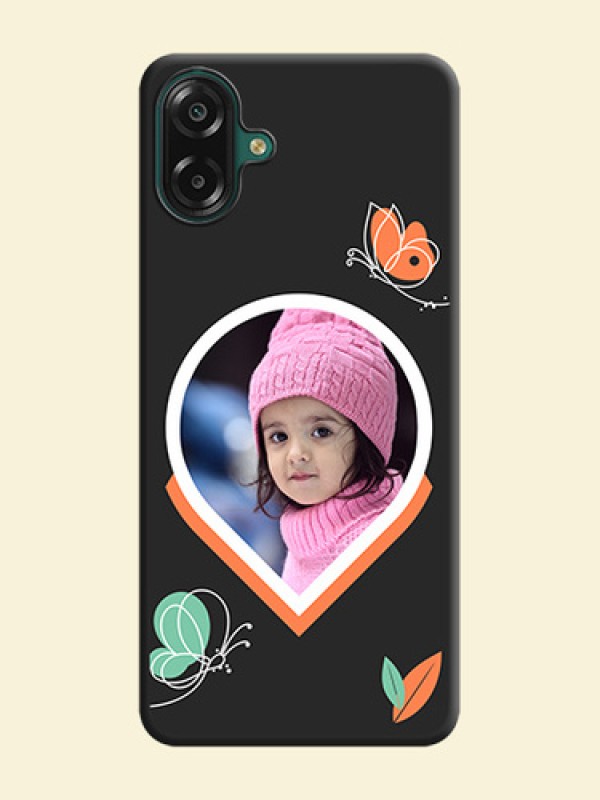 Upload Pic With Simple Butterly Design On Space Black Custom Soft Matte Mobile Back Cover - Samsung Galaxy A07