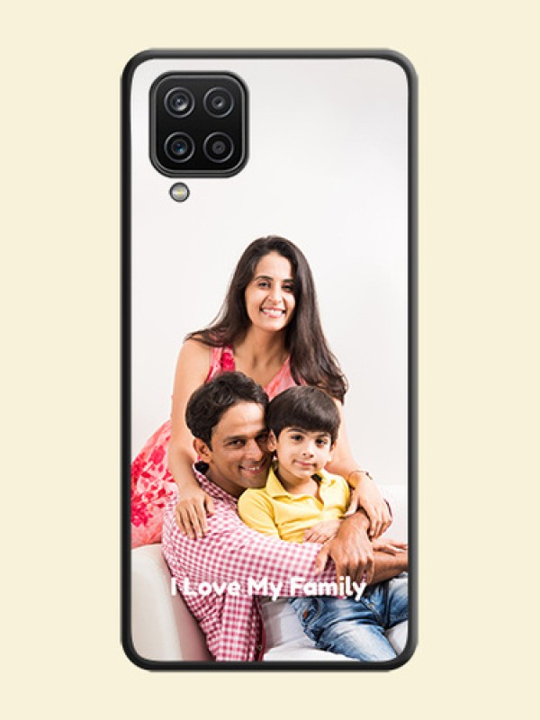Full Single Pic Upload With Text On Space Black Personalized Soft Matte Phone Covers -Samsung Galaxy A12