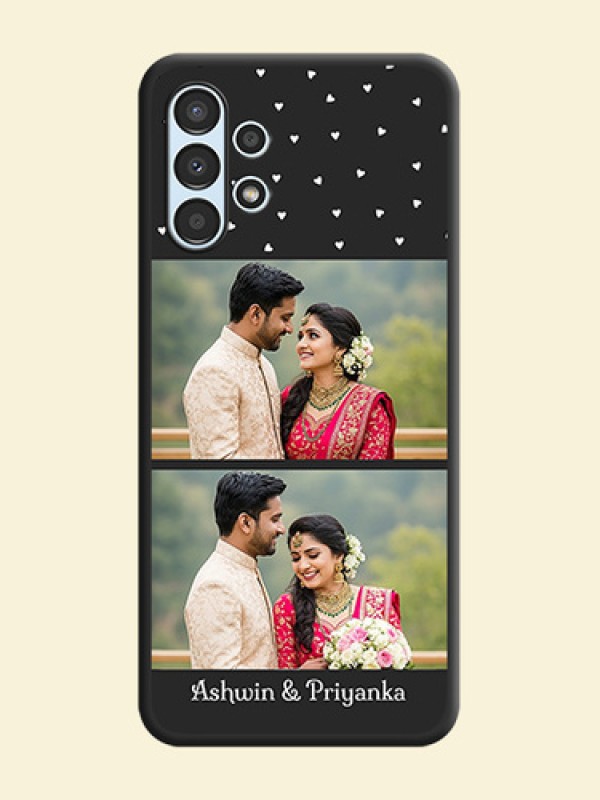 Miniature Love Symbols with Name on Space Black Custom Soft Matte Back Cover - Galaxy A13