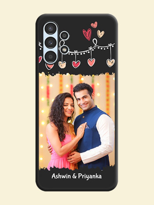 Pink Love Hangings with Name on Space Black Custom Soft Matte Phone Cases - Galaxy A13