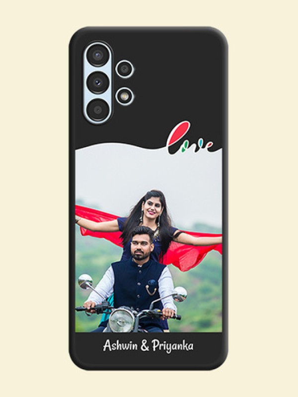 Fall in Love Pattern with Picture on Photo on Space Black Soft Matte Mobile Case - Galaxy A13