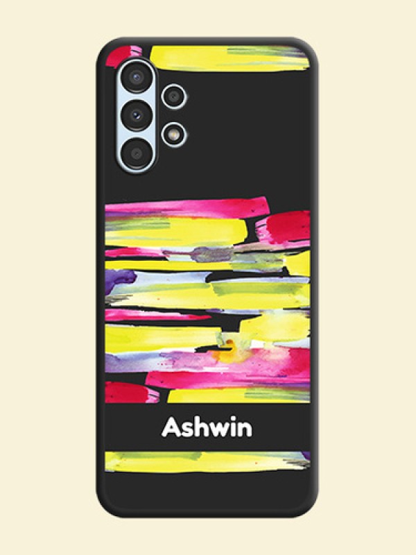 Brush Coloured on Space Black Personalized Soft Matte Phone Covers - Galaxy A13