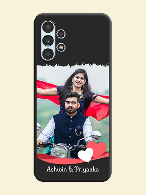 Pin Color Love Shaped Ribbon Design with Text on Space Black Custom Soft Matte Phone Back Cover - Galaxy A13