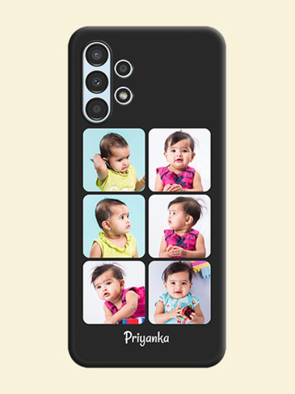 Floral Art with 6 Image Holder on Photo on Space Black Soft Matte Mobile Case - Galaxy A13