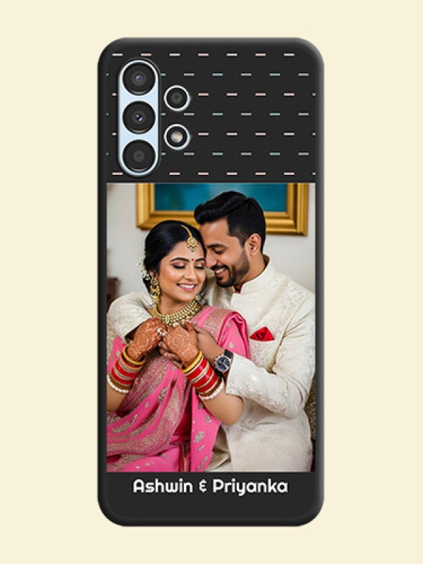 Line Pattern Design with Text on Space Black Custom Soft Matte Phone Back Cover - Galaxy A13