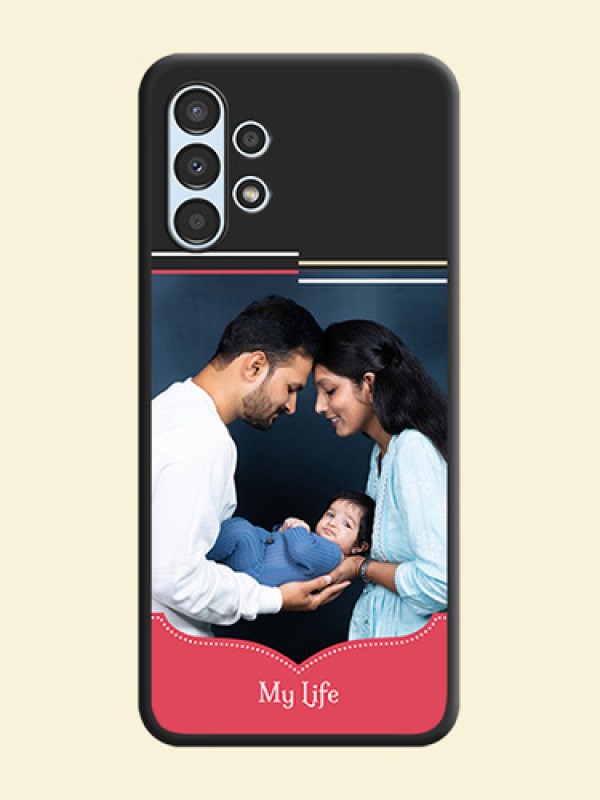 Classic Plain Design with Name on Photo on Space Black Soft Matte Phone Cover - Galaxy A13