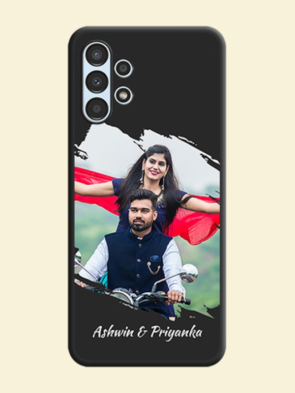 Grunge Brush Strokes on Photo on Space Black Soft Matte Back Cover - Galaxy A13