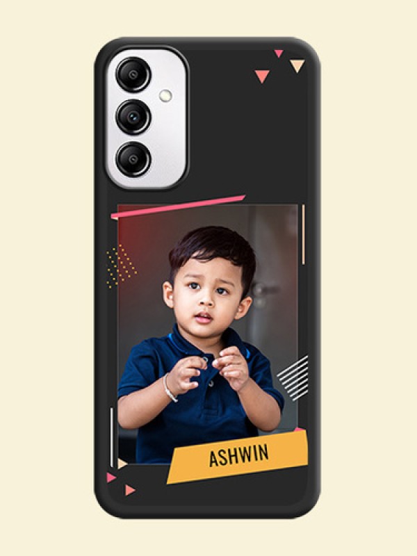 Photo Frame with Triangle Small Dots - Photo on Space Black Soft Matte Back Cover -Galaxy A14 4G