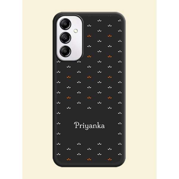 Simple Pattern With Custom Text On Space Black Personalized Soft Matte Phone Covers -AppleGalaxy A14 4G Simple Pattern With Custom Text On Space Black Personalized Soft Matte Phone Covers -AppleGalaxy A14 4G
