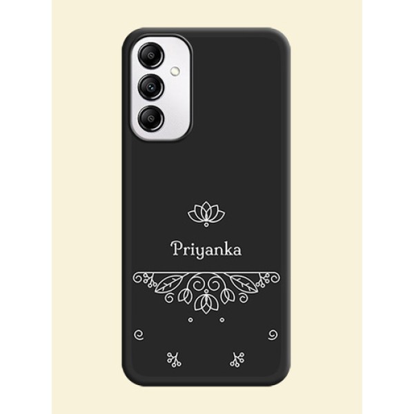 Lotus Garden Custom Text On Space Black Personalized Soft Matte Phone Covers -AppleGalaxy A14 4G