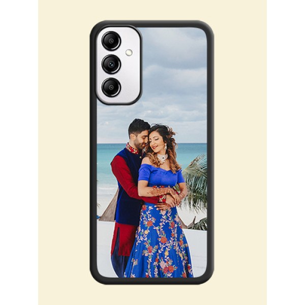 Full Single Pic Upload On Space Black Personalized Soft Matte Phone Covers -Samsung Galaxy A14