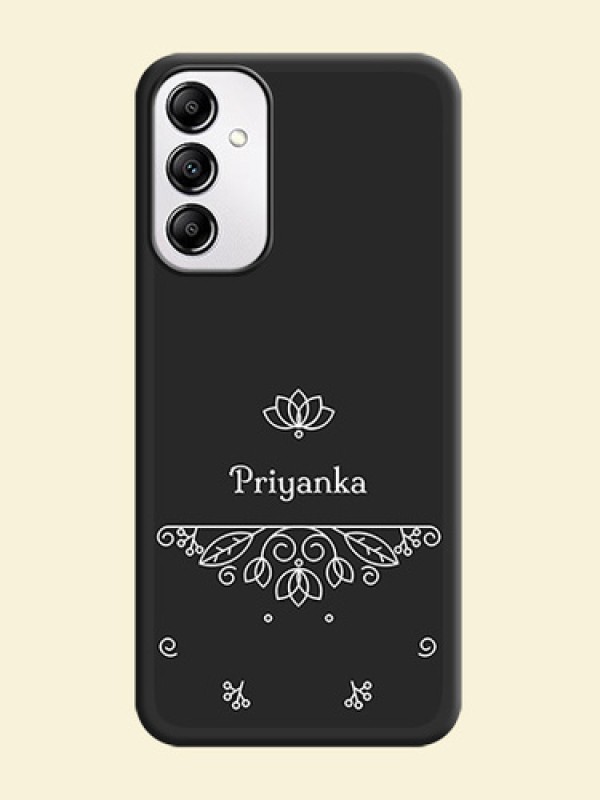 Lotus Garden Custom Text On Space Black Personalized Soft Matte Phone Covers -Samsung Galaxy A14