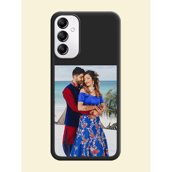Image Upload With Space Black Color On Custom Soft Matte Mobile Back Cover - Samsung Galaxy A14 Image Upload With Space Black Color On Custom Soft Matte Mobile Back Cover - Samsung Galaxy A14
