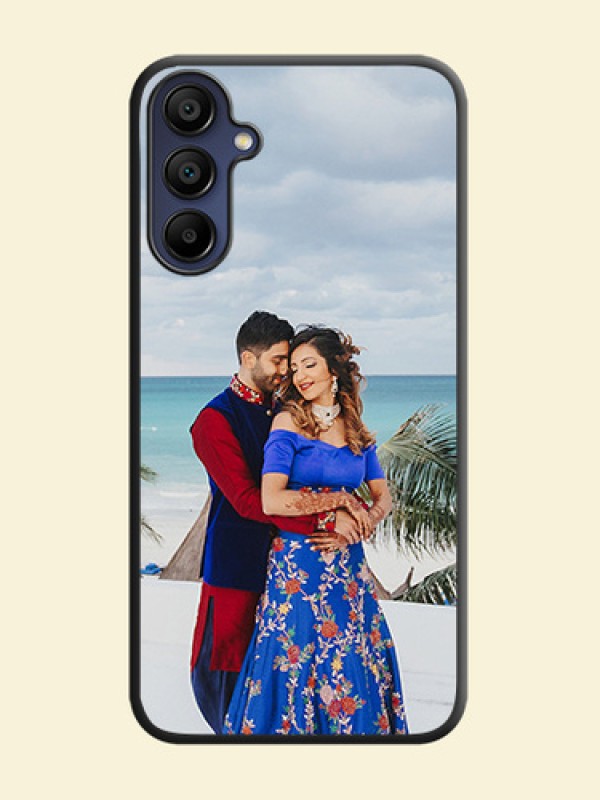 Full Single Pic Upload On Space Black Personalized Soft Matte Phone Covers - Galaxy A15 5G