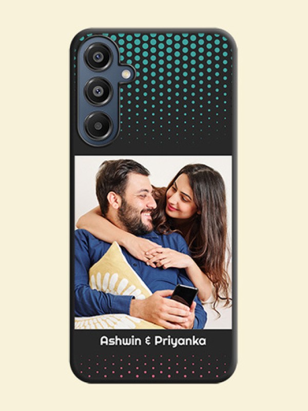 Faded Dots with Grunge Photo Frame and Text On Space Black Custom Soft Matte Mobile Back Cover - Galaxy A16 5G