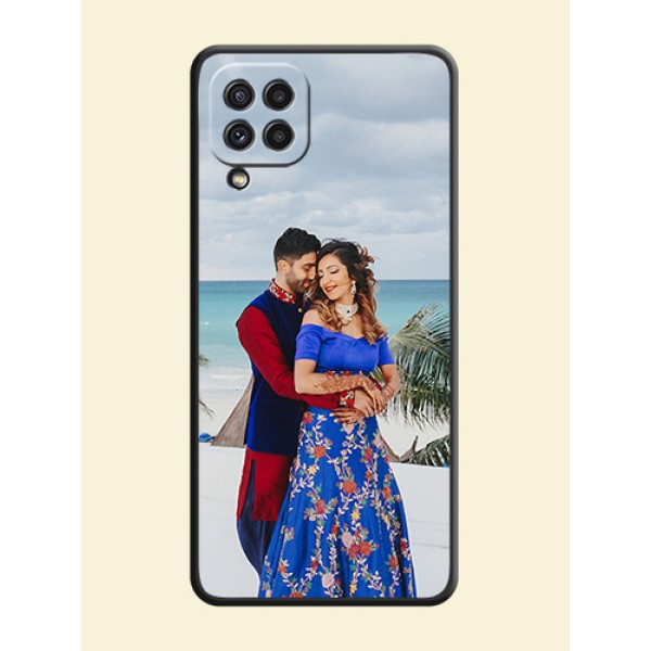 Full Single Pic Upload On Space Black Personalized Soft Matte Phone Covers -Samsung Galaxy A22 4G