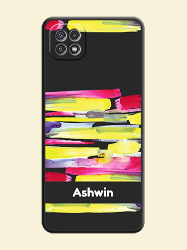 Brush Coloured on Space Black Personalized Soft Matte Phone Covers - Galaxy A22 5G
