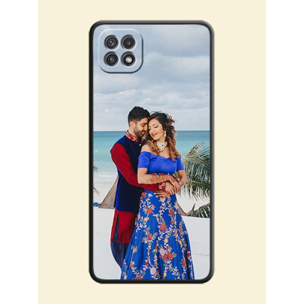 Full Single Pic Upload On Space Black Personalized Soft Matte Phone Covers -Samsung Galaxy A22 5G