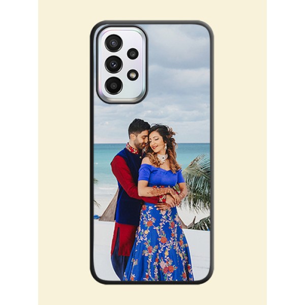 Full Single Pic Upload On Space Black Personalized Soft Matte Phone Covers -Samsung Galaxy A23 5G