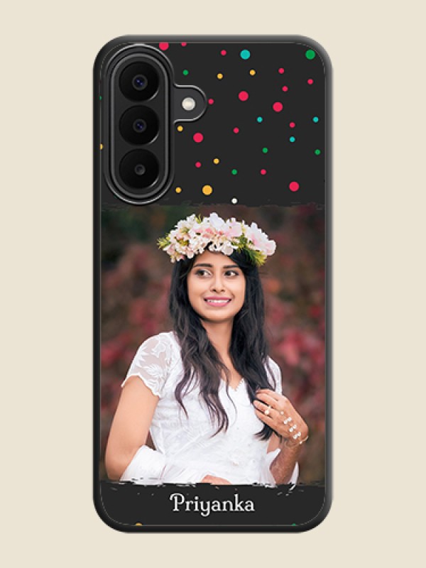 Multicolor Dotted Pattern with Text On Space Black Custom Soft Matte Mobile Back Cover - Samsung Galaxy A27 5G
