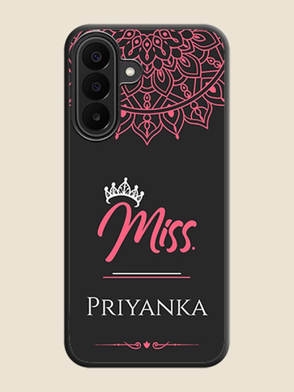 Mrs Name with Floral Design On Space Black Custom Soft Matte Mobile Back Cover - Samsung Galaxy A27 5G